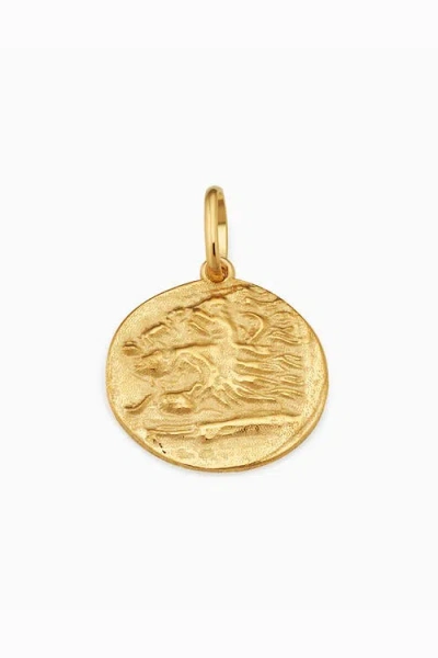 Oradina 14k Gold Greek Lion Medallion Pendant Charm In Yellow Gold