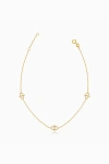 Oradina 14k Gold Harmony Station Anklet In Yellow Gold