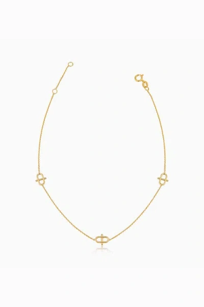 Oradina 14k Gold Harmony Station Anklet In Yellow Gold