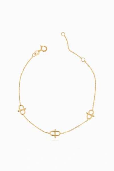 Oradina 14k Gold Harmony Station Bracelet In Yellow Gold