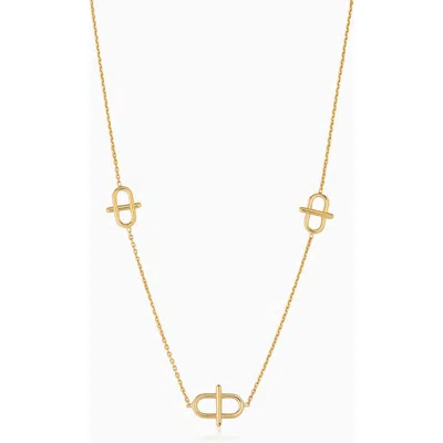 Oradina 14k Gold Harmony Station Necklace In Yellow Gold