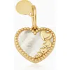 Oradina 14k Gold Heart To Heart Pendant Charm In Yellow Gold, Mother Of Pearl