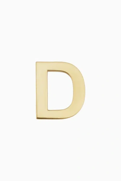 Oradina 14k Gold Initial Reaction Single Stud In Letter D