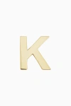 Oradina 14k Gold Initial Reaction Single Stud In Letter K