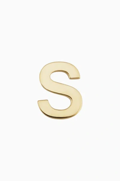Oradina 14k Gold Initial Reaction Single Stud In Letter S