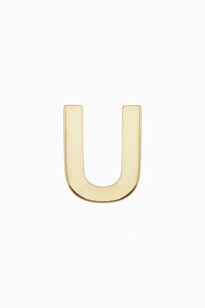 Oradina 14k Gold Initial Reaction Single Stud In Letter U