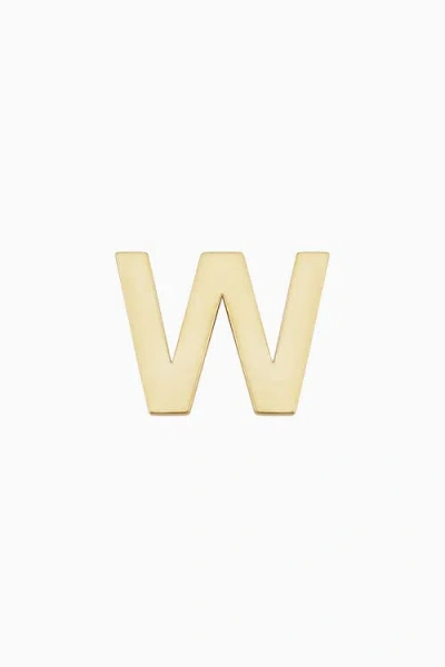 Oradina 14k Gold Initial Reaction Single Stud In Letter W