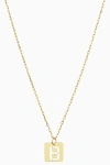 Oradina 14k Gold Initial Tile Petite Necklace In Letter B