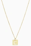 Oradina 14k Gold Initial Tile Petite Necklace In Letter C
