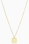 Oradina 14k Gold Initial Tile Petite Necklace In Letter D
