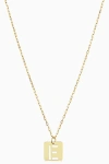 Oradina 14k Gold Initial Tile Petite Necklace In Letter E