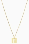 Oradina 14k Gold Initial Tile Petite Necklace In Letter F