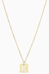 Oradina 14k Gold Initial Tile Petite Necklace In Letter K