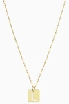Oradina 14k Gold Initial Tile Petite Necklace In Letter L