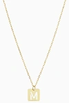 Oradina 14k Gold Initial Tile Petite Necklace In Letter M