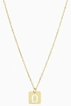 Oradina 14k Gold Initial Tile Petite Necklace In Letter O
