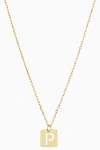 Oradina 14k Gold Initial Tile Petite Necklace In Letter P