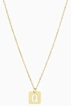 Oradina 14k Gold Initial Tile Petite Necklace In Letter Q