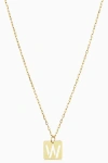 Oradina 14k Gold Initial Tile Petite Necklace In Letter W