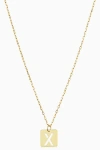 Oradina 14k Gold Initial Tile Petite Necklace In Letter X