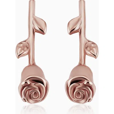 Oradina 14k Gold Kiss From A Rose Studs In Rose Gold