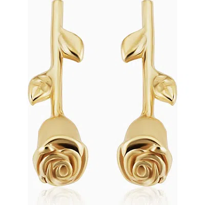 Oradina 14k Gold Kiss From A Rose Studs In Yellow Gold