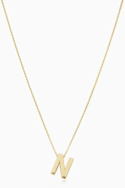 Oradina 14k Gold Love Letter Initial Necklace In Letter N