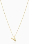 Oradina 14k Gold Love Letter Initial Necklace In Letter V