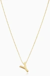 Oradina 14k Gold Love Letter Initial Necklace In Letter Y