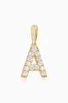 Oradina 14k Gold Luxe Letter Diamond Initial Pendant Charm In Yellow Gold - A