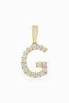 Oradina 14k Gold Luxe Letter Diamond Initial Pendant Charm In Yellow Gold - G