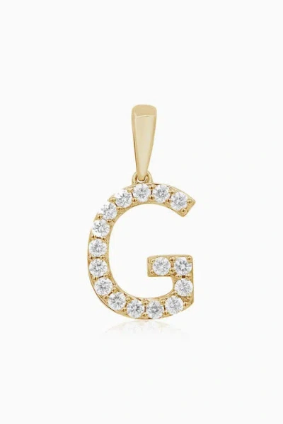 Oradina 14k Gold Luxe Letter Diamond Initial Pendant Charm In Yellow Gold - G