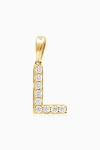 Oradina 14k Gold Luxe Letter Diamond Initial Pendant Charm In Yellow Gold - L