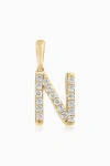 Oradina 14k Gold Luxe Letter Diamond Initial Pendant Charm In Yellow Gold - N