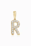 Oradina 14k Gold Luxe Letter Diamond Initial Pendant Charm In Yellow Gold - R
