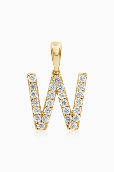 Oradina 14k Gold Luxe Letter Diamond Initial Pendant Charm In Yellow Gold - W
