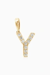 Oradina 14k Gold Luxe Letter Diamond Initial Pendant Charm In Yellow Gold - Y