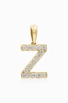 Oradina 14k Gold Luxe Letter Diamond Initial Pendant Charm In Yellow Gold - Z