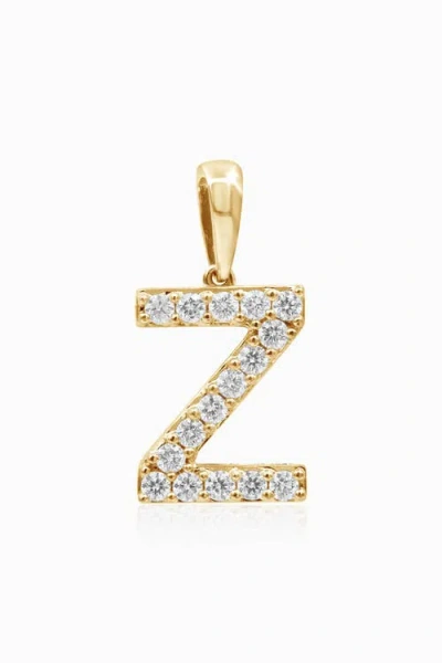 Oradina 14k Gold Luxe Letter Diamond Initial Pendant Charm In Yellow Gold - Z