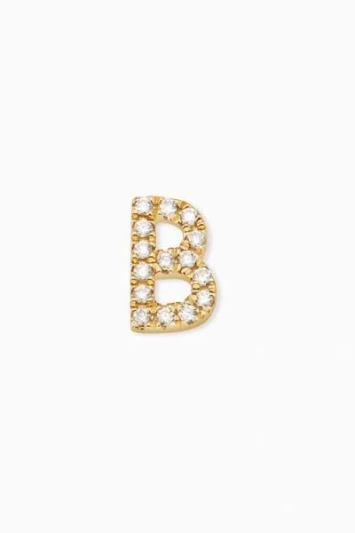 Oradina 14k Gold Luxe Letter Diamond Initial Single Stud