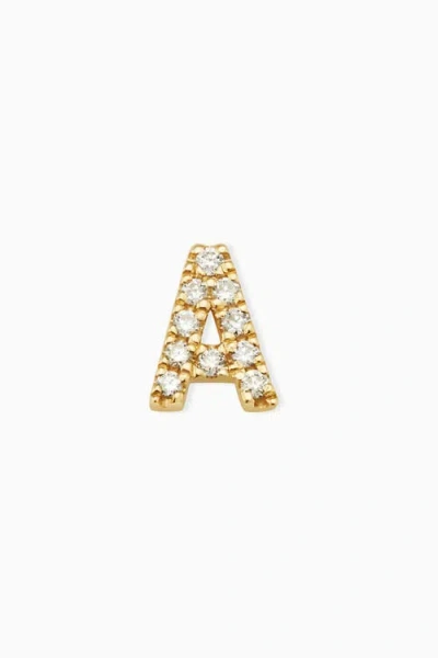 Oradina 14k Gold Luxe Letter Diamond Initial Single Stud