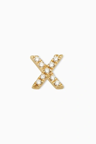 Oradina 14k Gold Luxe Letter Diamond Initial Single Stud
