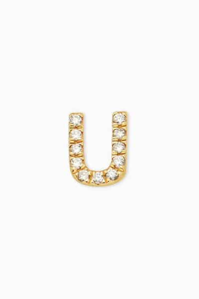 Oradina 14k Gold Luxe Letter Diamond Initial Single Stud