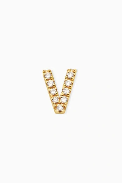 Oradina 14k Gold Luxe Letter Diamond Initial Single Stud