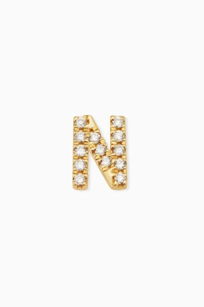 Oradina 14k Gold Luxe Letter Diamond Initial Single Stud