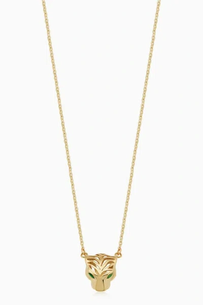 Oradina 14k Gold Majestic Panther Pendant Necklace In Yellow Gold