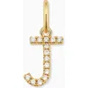 Oradina 14k Gold My Letter Diamond Pendant Charm