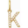 Oradina 14k Gold My Letter Diamond Pendant Charm