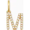 Oradina 14k Gold My Letter Diamond Pendant Charm