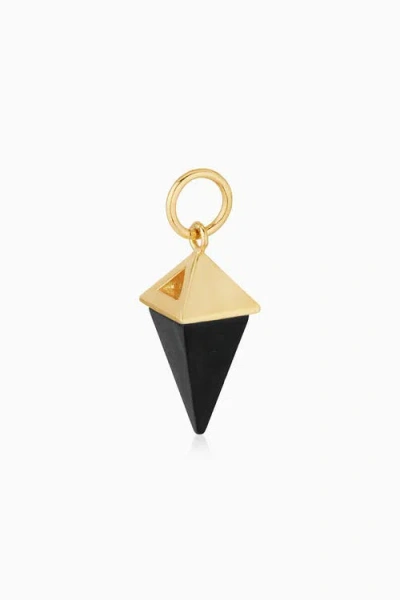 Oradina 14k Gold Prism Point Pendant Charm In Gold - Black Onyx